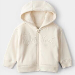 OshKosh B'gosh Ivory Baby Girl Hooded Zip-Up Jacket - Cream.